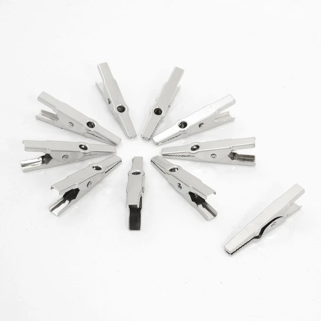 10 pz morsetti solidi colore argento metallo coccodrillo morsetti morsetti coccodrillo 1,69"