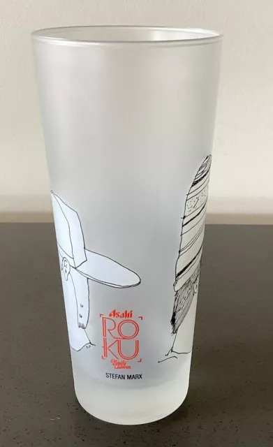 Asahi Roku Frosted & Etched Beer Glass Tokyo 400ml Art By Stefan Marx As New