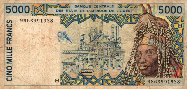 01 West African States Niger P613Hg 5000 Francs 1998