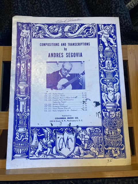 Grieg Melody Melodie transcription Guitare Andres Segovia partition Columbia