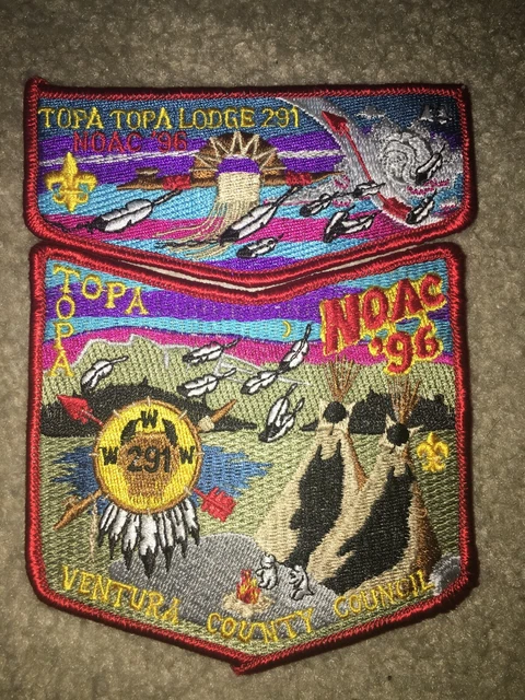 Boy Scout Topa Topa 291 Ventura County California 1996 Council OA Flap Patch Set