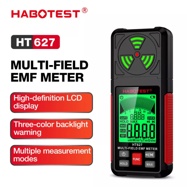 HABOTEST EMF Meter HT627 Digital Electromagnetic Field Radiation Detector Tester