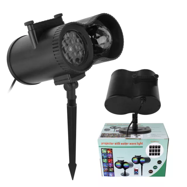 12 Motif LED Laser Projecteur Noël Déco Extérieur Éclairage Lampe de Jardin