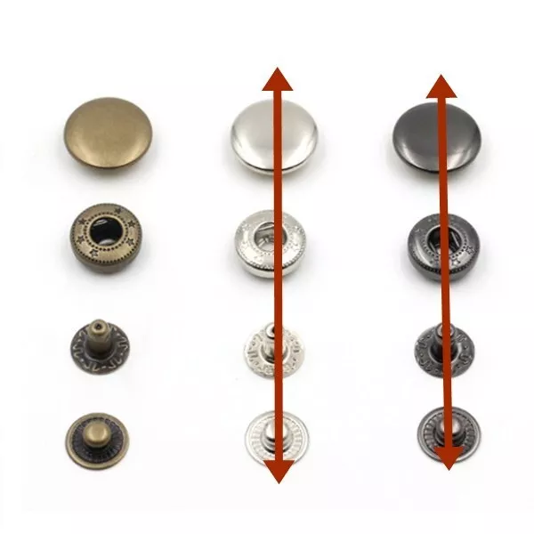 Boutons pression 20 sets métal bronzé rond 15 mm boutons pression anorak