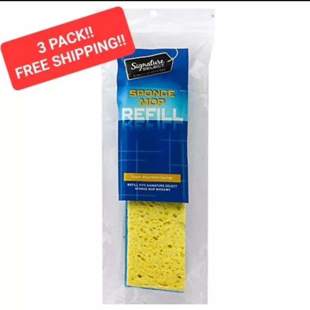 Quickie/Signature Select (3 PACK) Sponge Mop Refills #502SWY