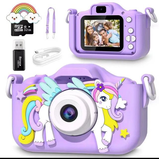 Appareil Photo Numérique Pour Enfants Globalcrown – Mini Caméra Rechargeable Avec Autofocus – Bleu