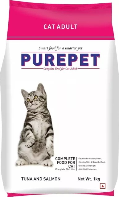 Purepet Tuna & Salmon Adult Cat Food, 1 kg BEST QUALITY FREE SHIPPING WORLDWIDE