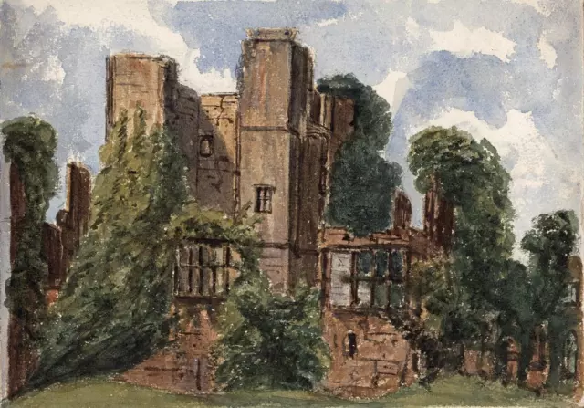 KENILWORTH CASTLE - Antique Watercolour Painting - 19TH CENTURY