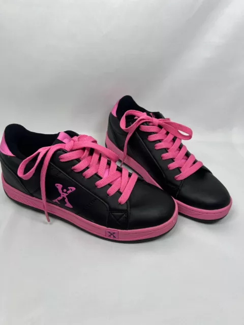 Side Walk Sports Freeway Wheeled Skate Shoes Heelys Trainers Black Pink UK 5