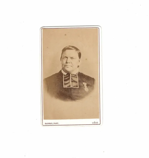 Barras CDV Foto Herrenportrait / Geistlicher mit Orden - Liege 1870er