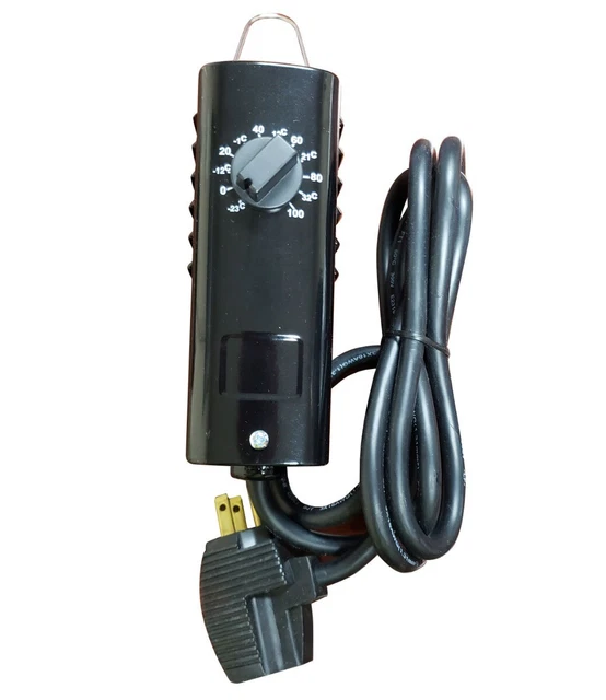 Universal Inline Portable Heater Thermostat Neg10F to 100F 120V UL CSA Certified