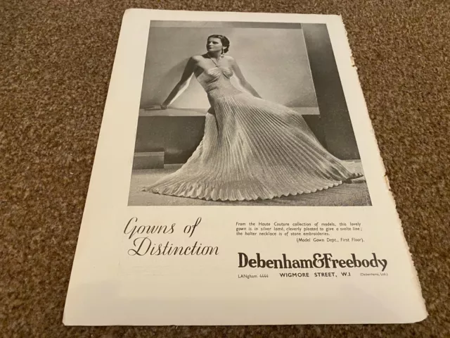 Framed Advert 11X8 Gowns Of Distinction - Debenham & Freebody