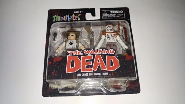 Diamond Select MiniMates The Walking Dead TWD Carl Grimes & Burning Zombie
