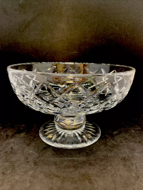 Stuart Crystal England Cut Crystal Footed Bowl Vintage 8” Diameter