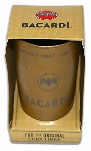 Bacardi Cuba Libre Vintage Collectable Gold Tin Cup Mug Flying Bat Retro Gift 🎄