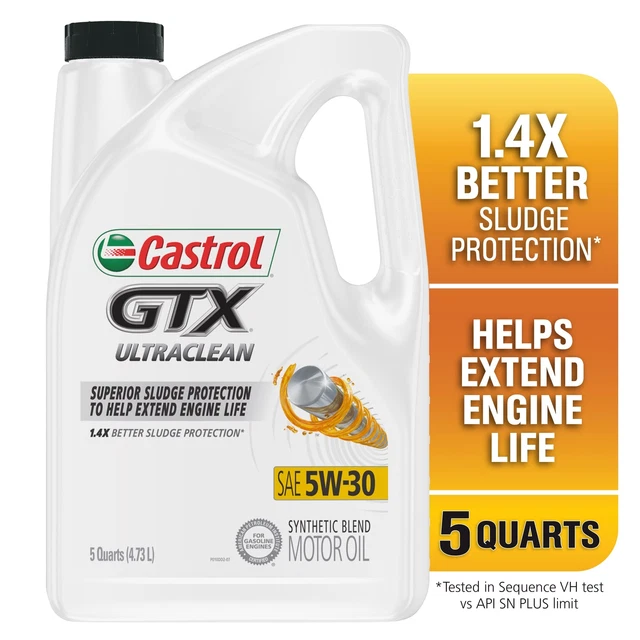 GTX Ultraclean 5W-30 Synthetic Blend Motor Oil, 5 Quart