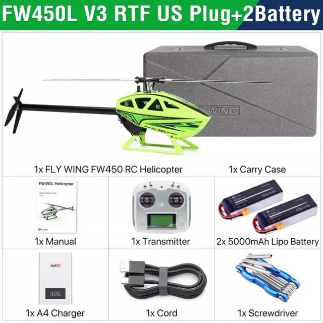 Fly Wing FW450L V3 RC Helicopters Remote Control Helicopter RTF 3D GPS 6CH