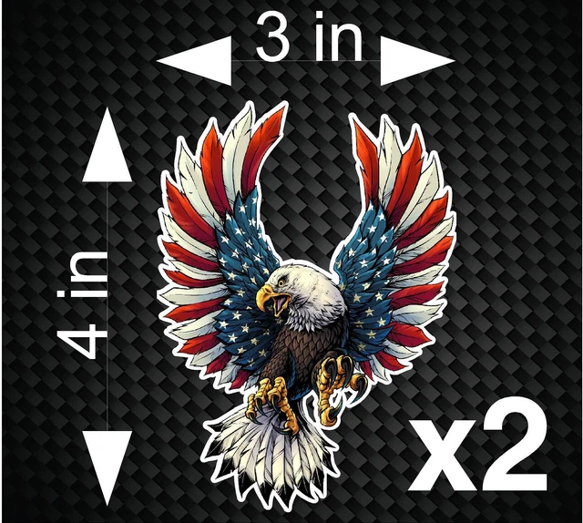 BALD EAGLE USA American Flag Sticker Car Truck Laptop Window Decal