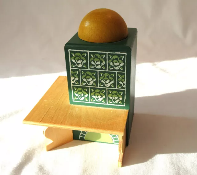 VTG Dora Kuhn West Germany Dollhouse Wooden Stove / Brick Oven / Fireplace 5" VTG Dora Kuhn West Germany Dollhouse Wooden Stove / Brick Oven / Fireplace 5"