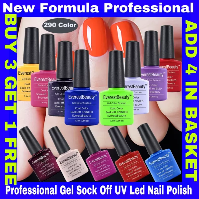 Professional UV LED Nail Gel Polish Soak off Varnish Base Top Color Coat 8ml,UK