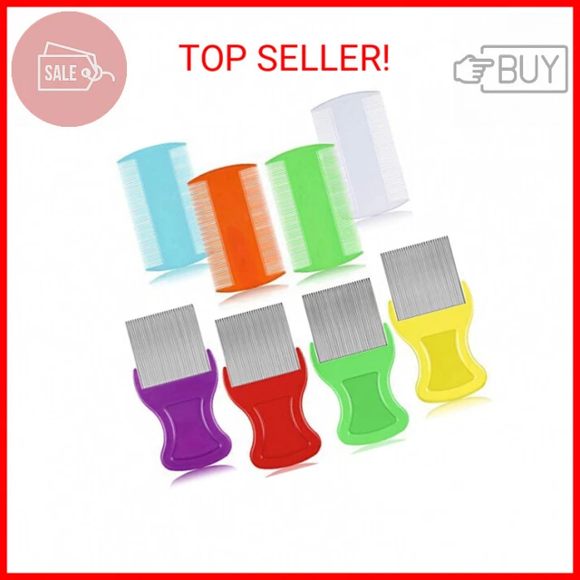 8 Pieces Flea Lice Combs Double Sided Lice Removal Comb Hair Grooming Comb with