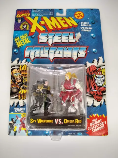 X-Men Steel Mutants Spy Wolverine vs Omega Red Die Cast Figures Sealed on Card