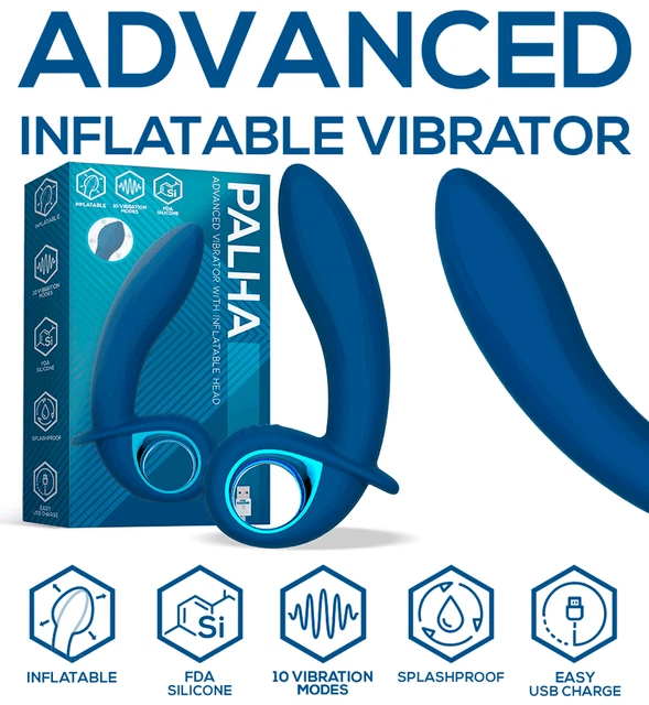 VIBRADOR 2 en 1 CON VIBRACIÓN + FUNCIÓN DE INFLADO juguetes sexuales Anal...