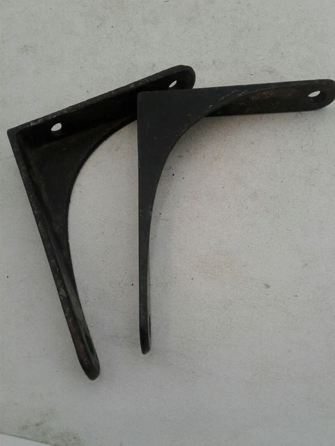 Antique / Vintage Set Cast Iron Wall Hanging Shelf Brackets