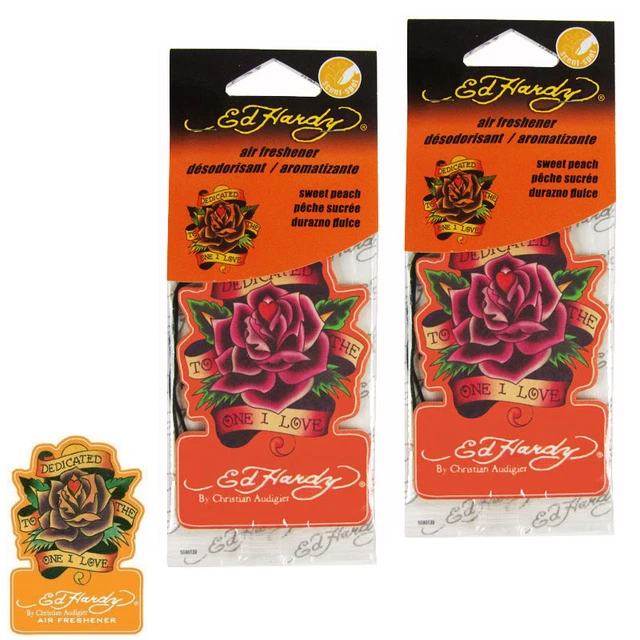 New 2 Ed Hardy by Christian Audigier Rose Flower Air Freshener Sweet Peach Scent