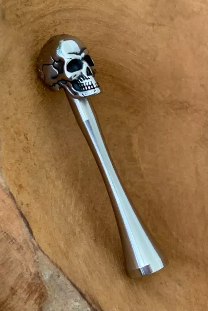 Pfeifenstopfer Pfeifenbesteck Skull Totenkopf Pfeife Edelstahl Unikat PipeTamper 3