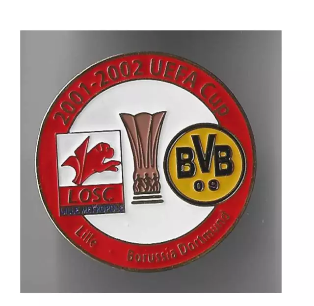 football pin badge Borussia Dortmund Germany - Lille LOSC France 2001-2002 #2