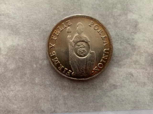 Peru 8 Reales 1833 countermarked Philippines Isabella II