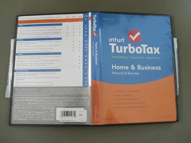 TurboTax 2015 HOME & Business PERSONAL Federal & State CD Genuine RETAIL Intuit