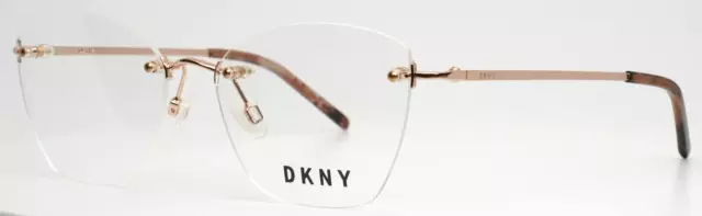 DKNY DK1018 770 Rose Gold Womens Cat Eye Rimless Eyeglasses 53-16-135 B:43.7