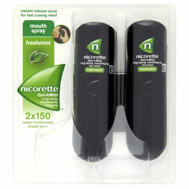 Nicorette QuickMist Mouth Spray Duo Pack, Fresh Mint, 1 Mg  SHIPS FAST FROM USA