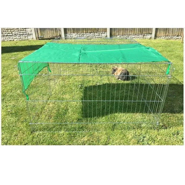 Playpen With Roof 46" Large Metal Enclosure Rabbit Guinea Pig Chicken Duck Puppy