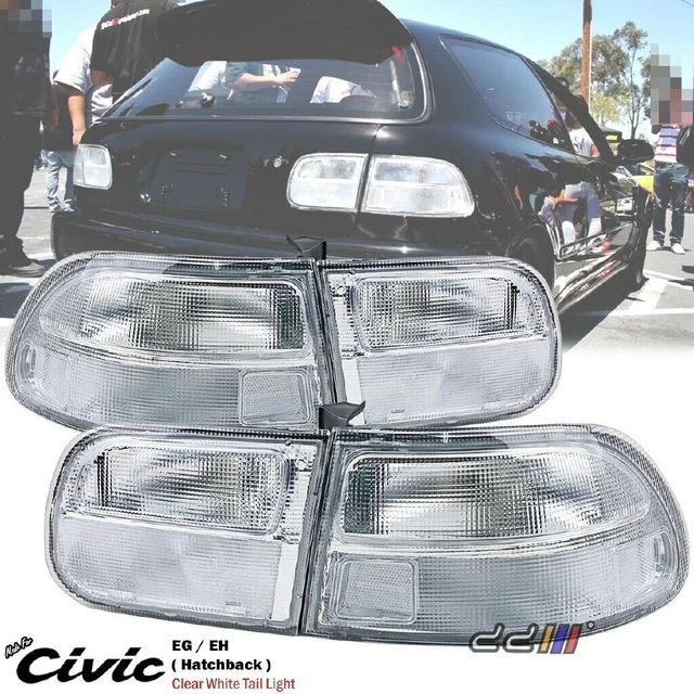 White Rear Tail Light Lamp For Honda Civic 3Dr Hatchback EG EG6 EH 92-95 Albino