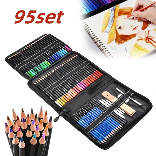 96PCS Professional Artist Pencils Set Drawing Sketching Colouring