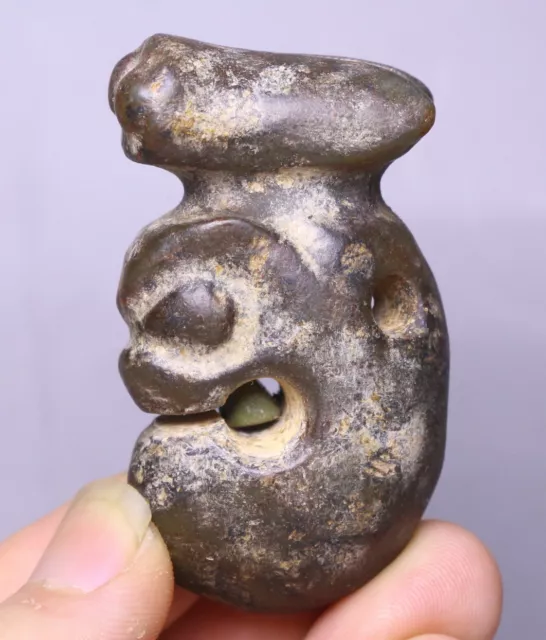 5.5CM Hongshan Culture Old Jade Yu Pig Dragon Hook Gou Cicada Amulet Pendant