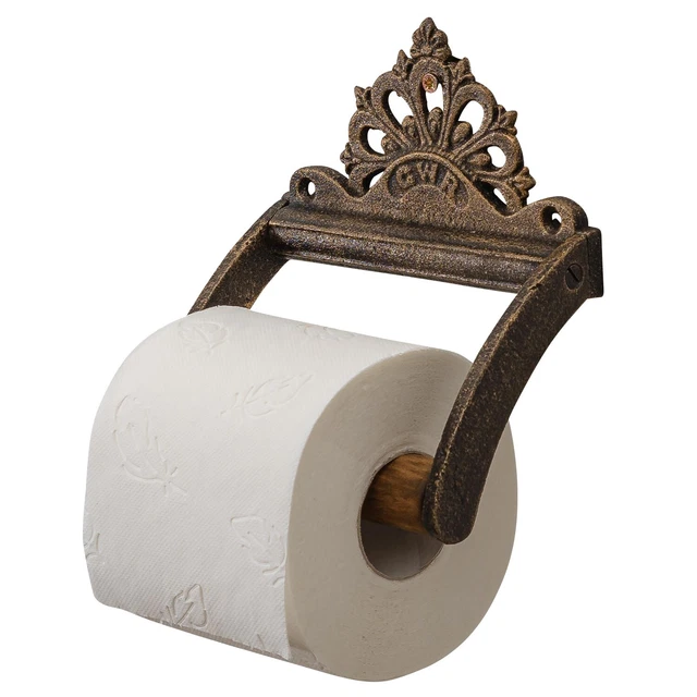 Titular de papel higiénico portarrollos baño hierro wc estilo antiguo 14cm 3