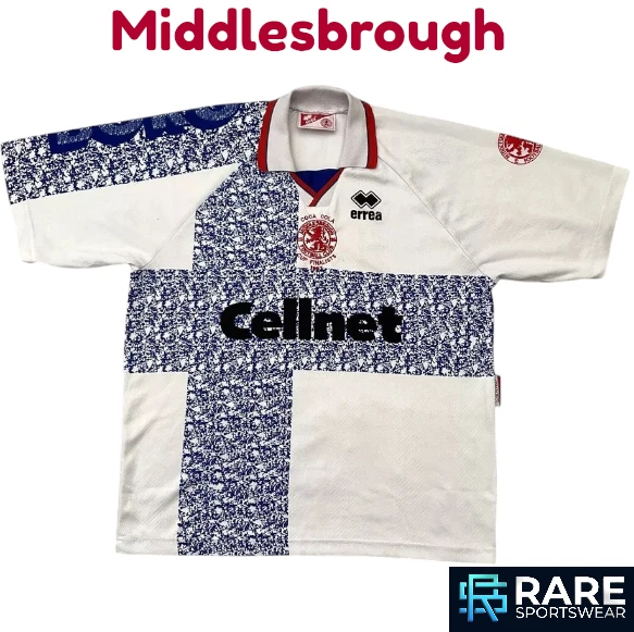 Maillot Vintage Middlesbrough 1996-1997 Domicile Errea, Taille L, Original