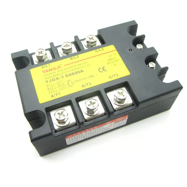 30A 3 Phase SSR Solid State Relay DC Control AC In DC3-32V Out AC24-480V D4830A 2