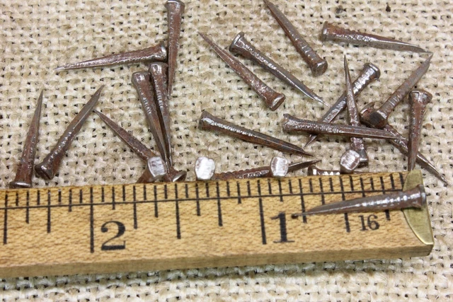 3/4” old Presto Shoe NAILS 25 Tacks 1/8” square Flat headed vintage Cobblers