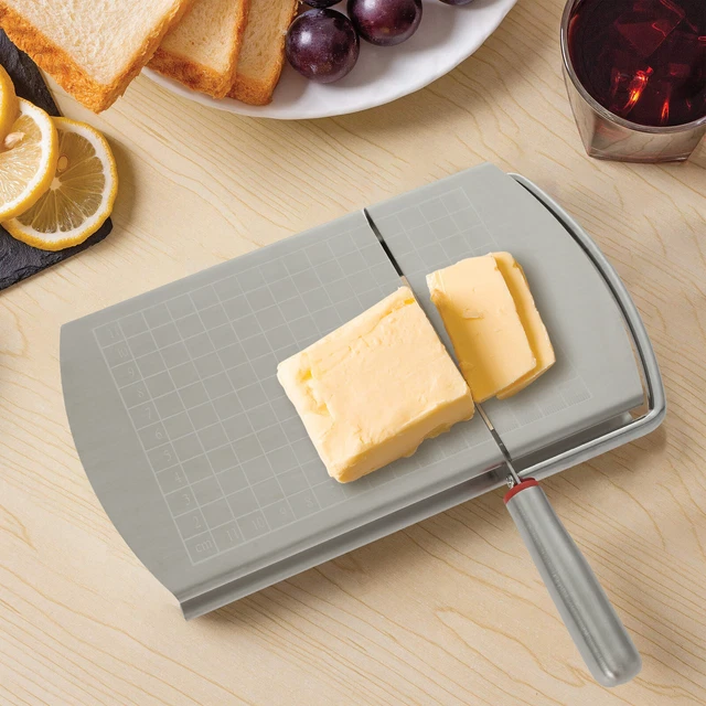 CHEESE SLICER STAINLESS Steel Cheese Cutter Board with Sharp Blade