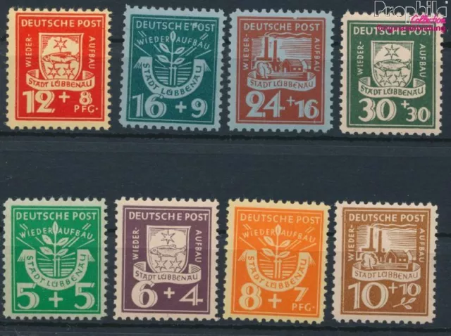 Briefmarken Lübbenau (Spreewald) 1946 Mi 1A-8A postfrisch (10348259