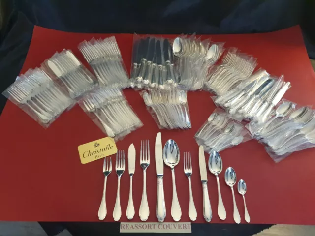 Cutlery set Pompadour 140PIECES christofle Francia Metal Chapado en Plata