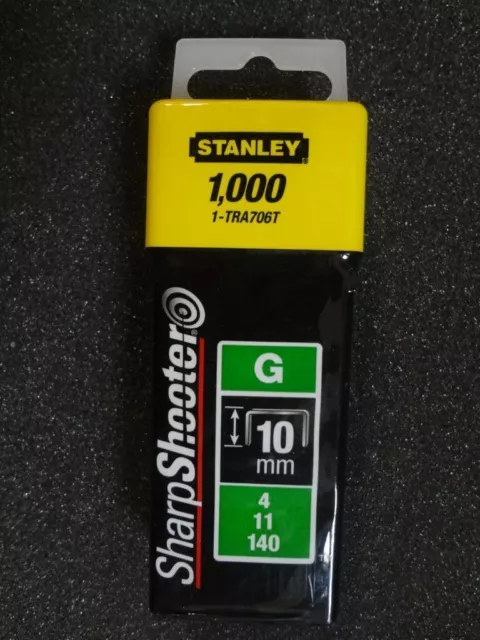Stanley -  Klammern Typ G  10mm (1000 Stück) - 1-TRA706T - Tackerklammern