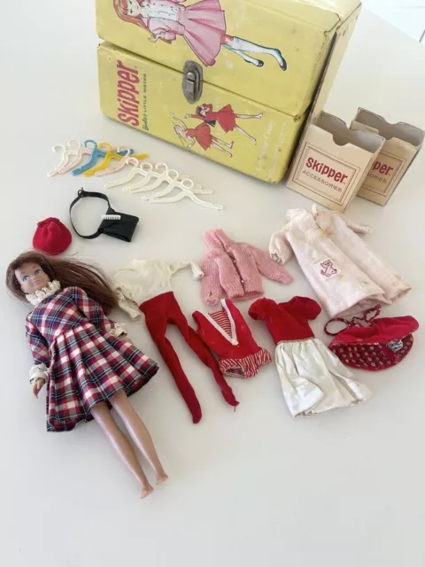 1964 Skipper Carrying Case w/ Doll - Original Clothes "Barbie's Little Sister"