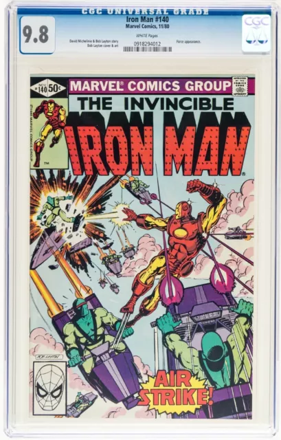 Iron Man #140 ,Marvel (1980 ),Cgc 9.8 ( NM/M ),Blanco Páginas! Fuerza Figura