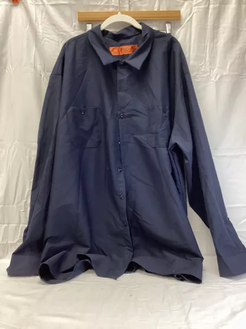 Red Kap Mens Long Sleeve Industrial Work Shirt SP14NV6 Navy  5X